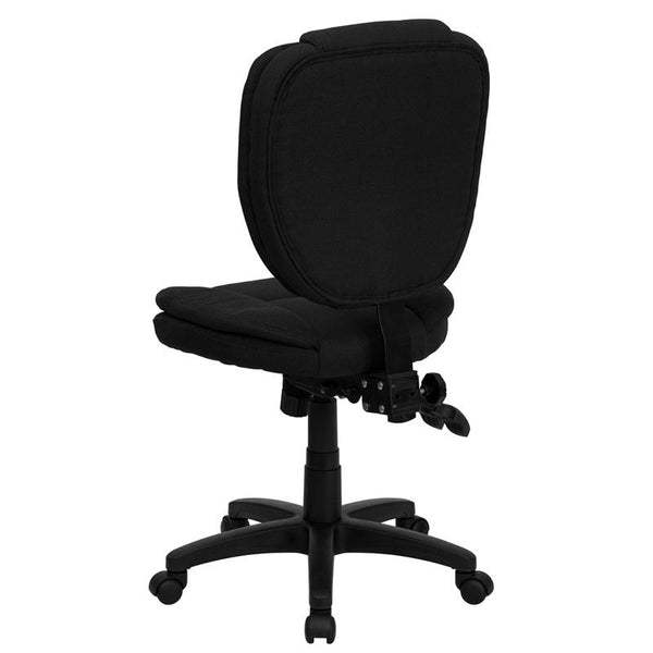 Mid-Back Black Fabric Multifunction Swivel Ergonomic Task Office Chair With Pillow Top Cushioning By Flash Furniture | Office Chairs | Modishstore - 3