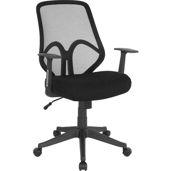 Salerno Series High Back Black Mesh Office Chair With Arms By Flash Furniture | Office Chairs | Modishstore