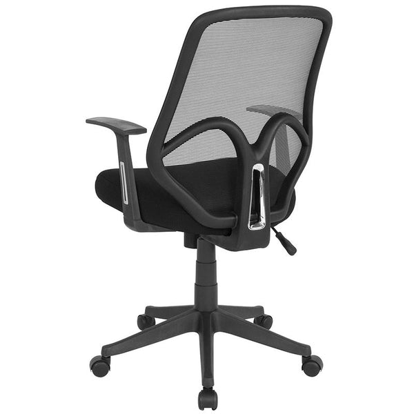 Salerno Series High Back Black Mesh Office Chair With Arms By Flash Furniture | Office Chairs | Modishstore - 3