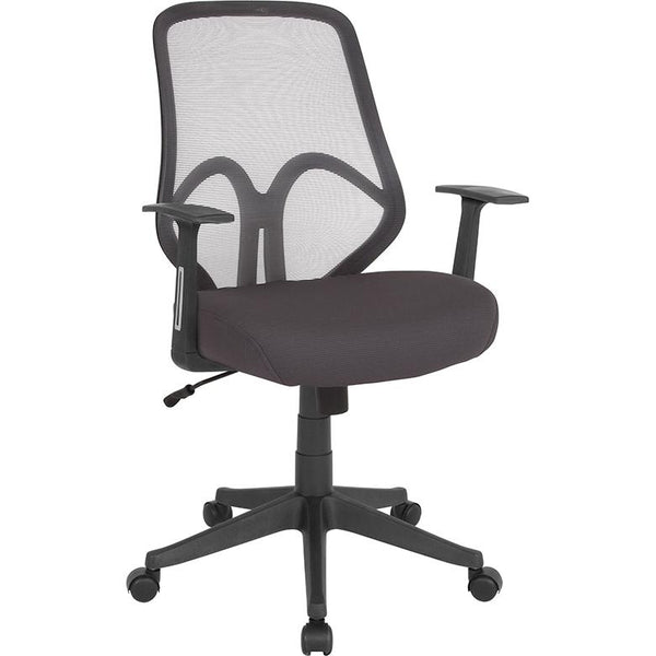 Salerno Series High Back Dark Gray Mesh Office Chair With Arms By Flash Furniture | Office Chairs | Modishstore