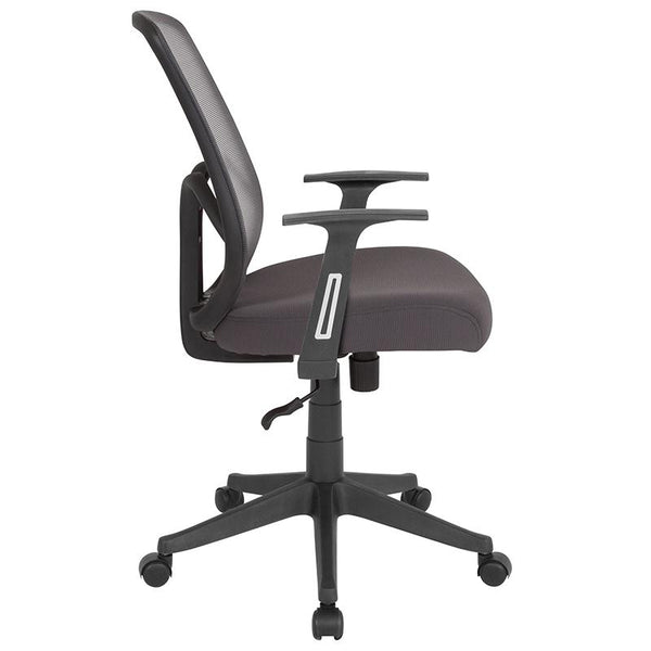 Salerno Series High Back Dark Gray Mesh Office Chair With Arms By Flash Furniture | Office Chairs | Modishstore - 2