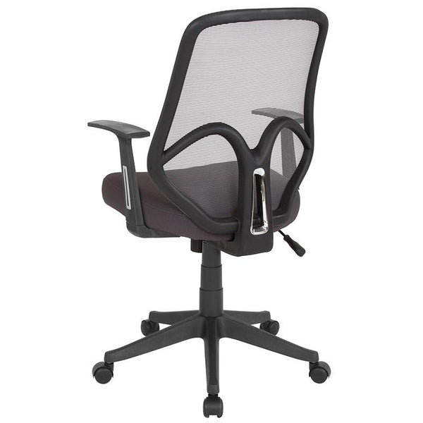Salerno Series High Back Dark Gray Mesh Office Chair With Arms By Flash Furniture | Office Chairs | Modishstore - 3