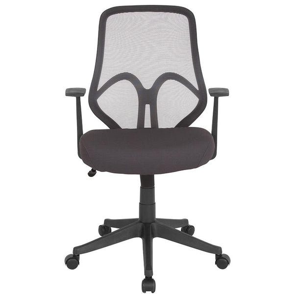 Salerno Series High Back Dark Gray Mesh Office Chair With Arms By Flash Furniture | Office Chairs | Modishstore - 4