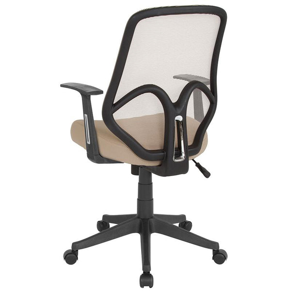 Salerno Series High Back Light Brown Mesh Office Chair With Arms By Flash Furniture | Office Chairs | Modishstore - 3