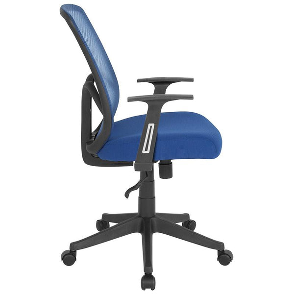 Salerno Series High Back Navy Mesh Office Chair With Arms By Flash Furniture | Office Chairs | Modishstore - 2