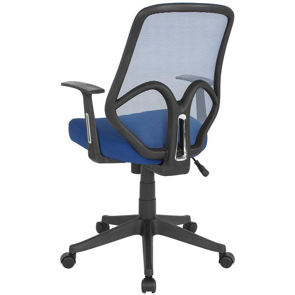 Salerno Series High Back Navy Mesh Office Chair With Arms By Flash Furniture | Office Chairs | Modishstore - 3