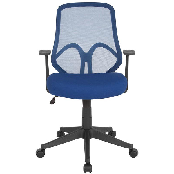 Salerno Series High Back Navy Mesh Office Chair With Arms By Flash Furniture | Office Chairs | Modishstore - 4