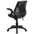 Mid-Back Designer Black Mesh Swivel Task Office Chair With Leathersoft Seat And Open Arms By Flash Furniture | Office Chairs | Modishstore - 3