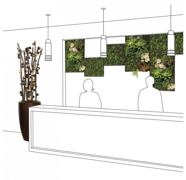 Alder Poles w/ Custom Wall Play in Barrel Planter, Bronze Black by Gold Leaf Design Group | Botanicals | Modishstore-2