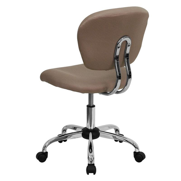 Mid-Back Coffee Brown Mesh Padded Swivel Task Office Chair With Chrome Base By Flash Furniture | Office Chairs | Modishstore - 3