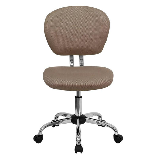 Mid-Back Coffee Brown Mesh Padded Swivel Task Office Chair With Chrome Base By Flash Furniture | Office Chairs | Modishstore - 4