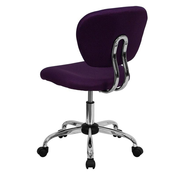 Mid-Back Purple Mesh Padded Swivel Task Office Chair With Chrome Base By Flash Furniture | Office Chairs | Modishstore - 3