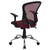 Mid-Back Burgundy Mesh Swivel Task Office Chair With Chrome Base And Arms By Flash Furniture | Office Chairs | Modishstore - 3