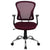 Mid-Back Burgundy Mesh Swivel Task Office Chair With Chrome Base And Arms By Flash Furniture | Office Chairs | Modishstore - 4