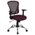 Mid-Back Burgundy Mesh Swivel Task Office Chair With Chrome Base And Arms By Flash Furniture | Office Chairs | Modishstore