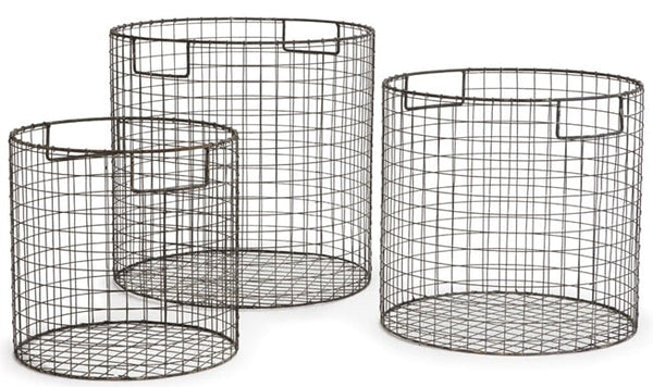 Wire Round Baskets “ Set of 3 by Napa Home & Garden