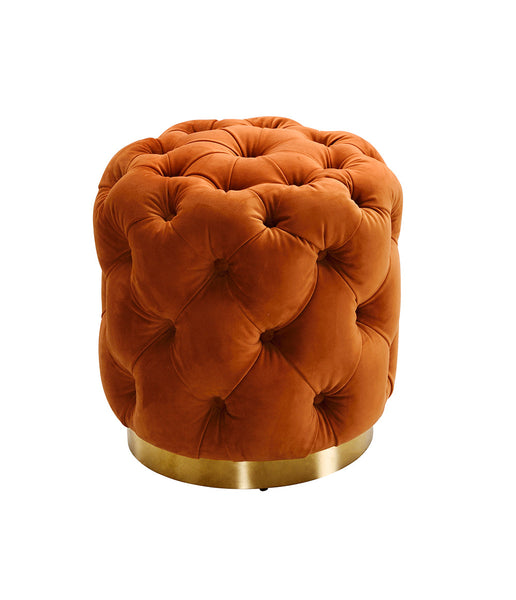 Vig Furniture Divani Casa Duarte Modern Orange Velvet Ottoman | Modishstore | Ottomans