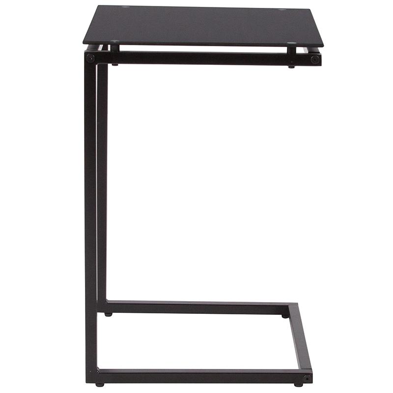 Burbank Black Glass End Table With Black Metal Frame By Flash Furniture | End Tables | Modishstore - 2