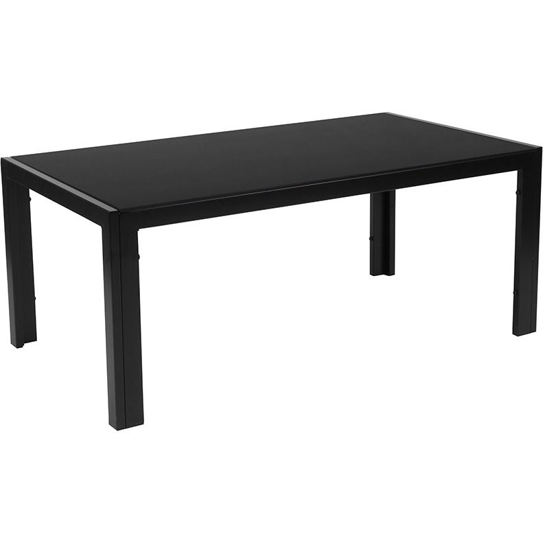 Franklin Collection Sleek Black Glass Coffee Table With Black Metal Legs By Flash Furniture | Coffee Tables | Modishstore