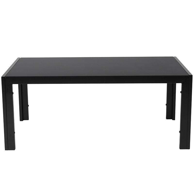 Franklin Collection Sleek Black Glass Coffee Table With Black Metal Legs By Flash Furniture | Coffee Tables | Modishstore - 2