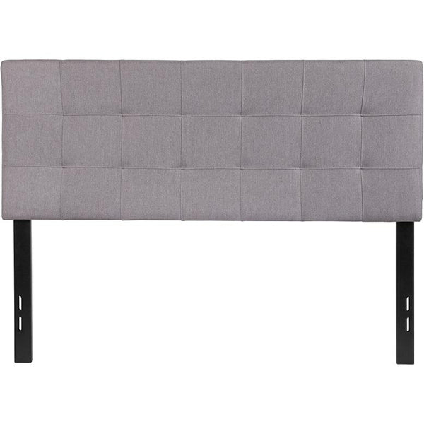 Bedford Tufted Upholstered Full Size Headboard In Light Gray Fabric By Flash Furniture | Headboards | Modishstore - 2