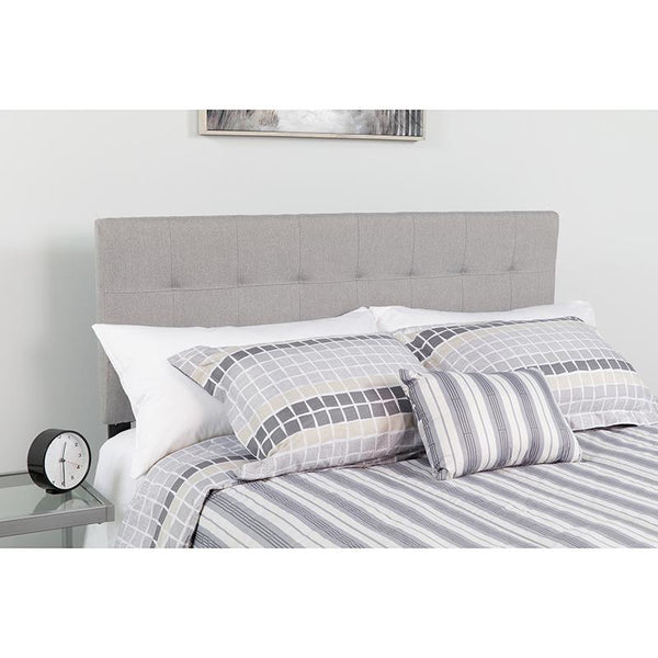 Bedford Tufted Upholstered Full Size Headboard In Light Gray Fabric By Flash Furniture | Headboards | Modishstore