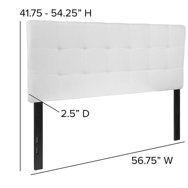 Bedford Tufted Upholstered Full Size Headboard In White Fabric By Flash Furniture | Headboards | Modishstore - 4