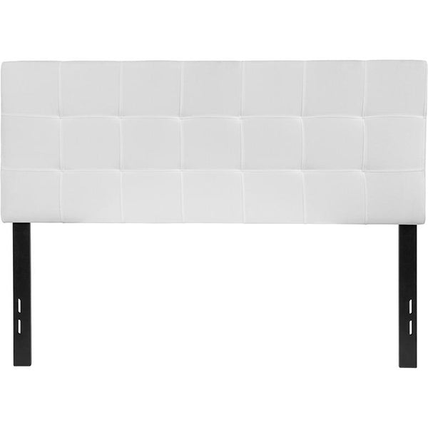 Bedford Tufted Upholstered Full Size Headboard In White Fabric By Flash Furniture | Headboards | Modishstore - 2