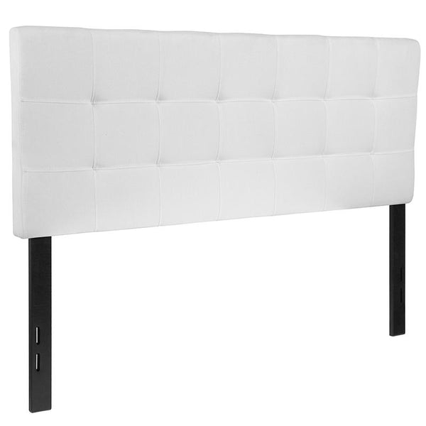 Bedford Tufted Upholstered Full Size Headboard In White Fabric By Flash Furniture | Headboards | Modishstore - 3