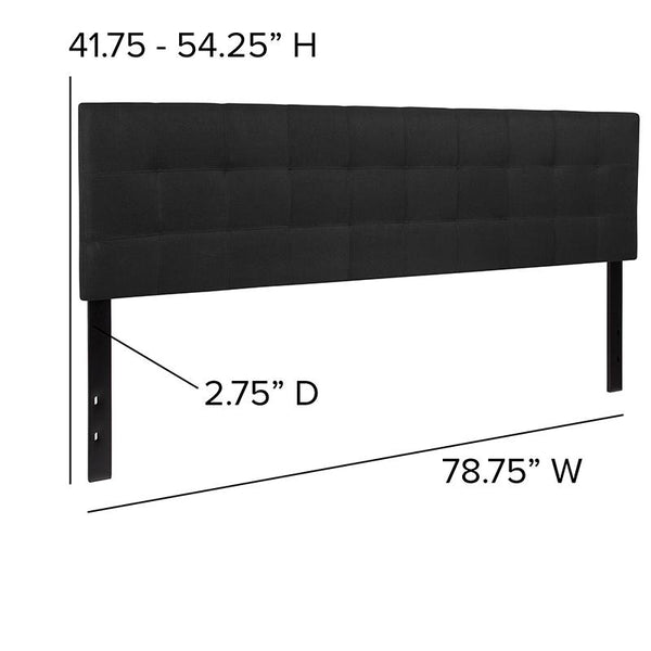 Bedford Tufted Upholstered King Size Headboard In Black Fabric By Flash Furniture | Headboards | Modishstore - 3