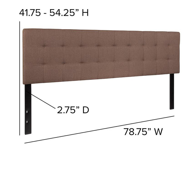 Bedford Tufted Upholstered King Size Headboard In Camel Fabric By Flash Furniture | Headboards | Modishstore - 3