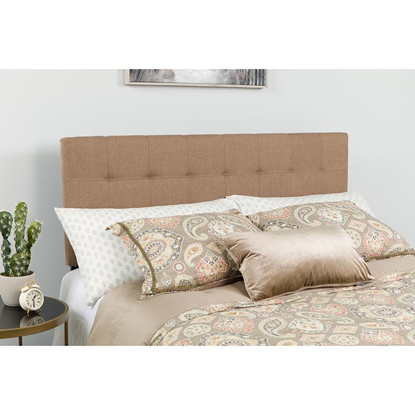 Bedford Tufted Upholstered King Size Headboard In Camel Fabric By Flash Furniture | Headboards | Modishstore