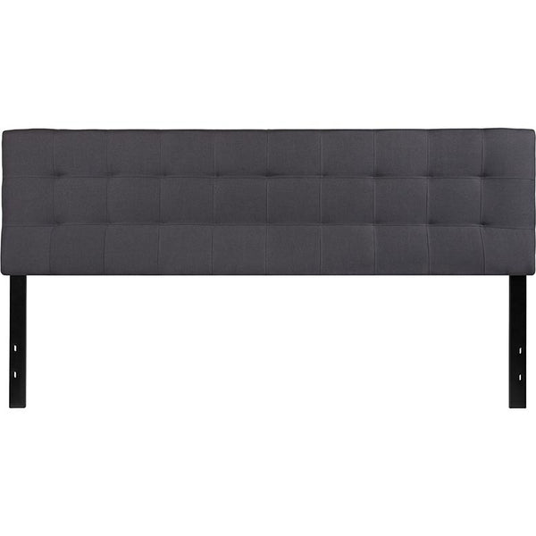 Bedford Tufted Upholstered King Size Headboard In Dark Gray Fabric By Flash Furniture | Headboards | Modishstore - 2