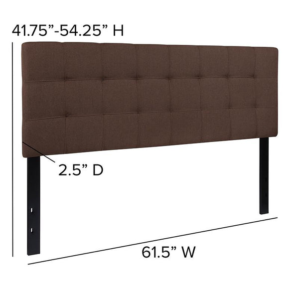 Bedford Tufted Upholstered Queen Size Headboard In Dark Brown Fabric By Flash Furniture | Headboards | Modishstore - 3