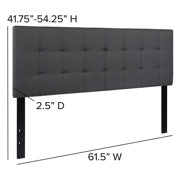 Bedford Tufted Upholstered Queen Size Headboard In Dark Gray Fabric By Flash Furniture | Headboards | Modishstore - 3