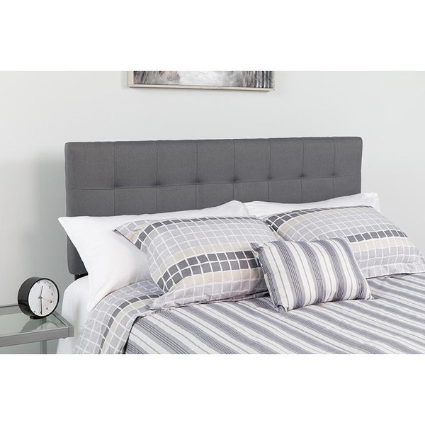 Bedford Tufted Upholstered Queen Size Headboard In Dark Gray Fabric By Flash Furniture | Headboards | Modishstore