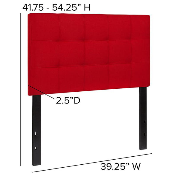 Bedford Tufted Upholstered Twin Size Headboard In Red Fabric By Flash Furniture | Headboards | Modishstore - 4