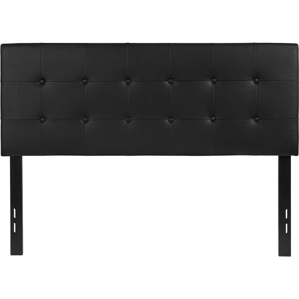 Lennox Tufted Upholstered Full Size Headboard In Black Vinyl By Flash Furniture | Headboards | Modishstore - 2