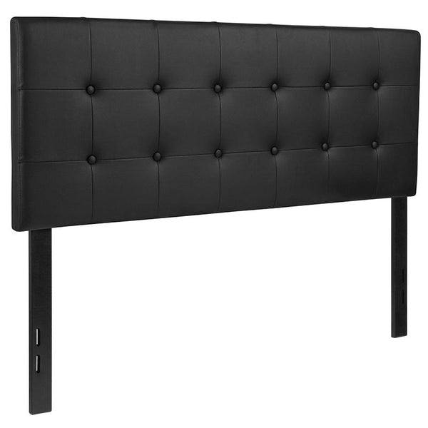 Lennox Tufted Upholstered Full Size Headboard In Black Vinyl By Flash Furniture | Headboards | Modishstore - 3