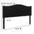 Lexington Upholstered Queen Size Headboard With Accent Nail Trim In Black Fabric By Flash Furniture | Headboards | Modishstore - 4
