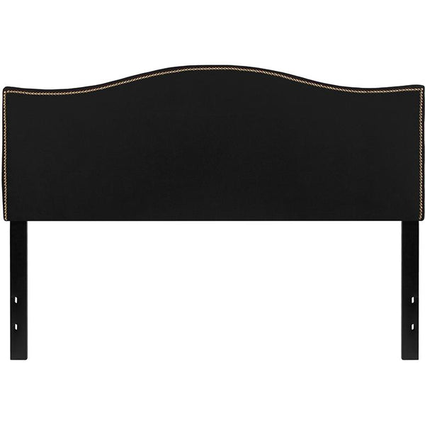 Lexington Upholstered Queen Size Headboard With Accent Nail Trim In Black Fabric By Flash Furniture | Headboards | Modishstore - 2