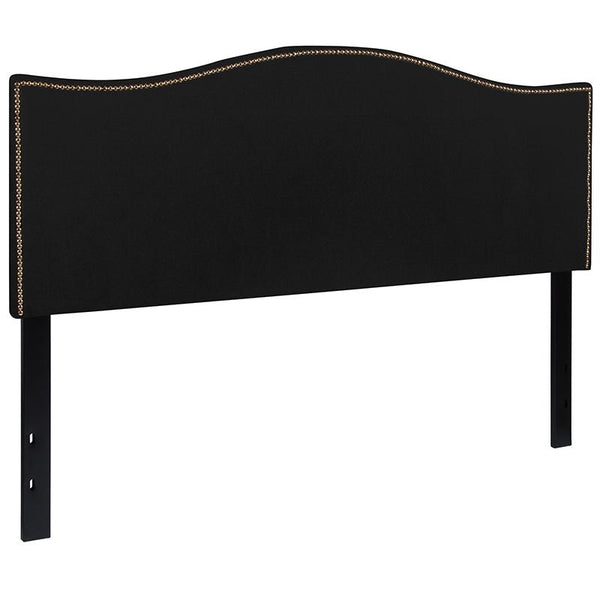 Lexington Upholstered Queen Size Headboard With Accent Nail Trim In Black Fabric By Flash Furniture | Headboards | Modishstore - 3