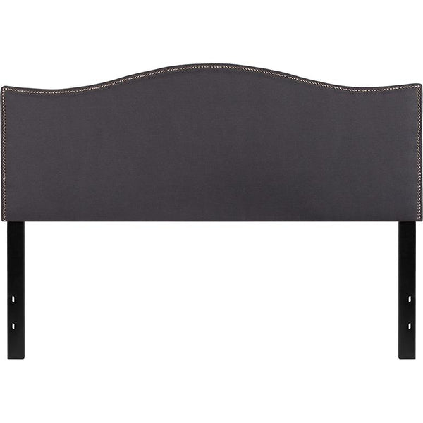 Lexington Upholstered Queen Size Headboard With Accent Nail Trim In Dark Gray Fabric By Flash Furniture | Headboards | Modishstore - 2