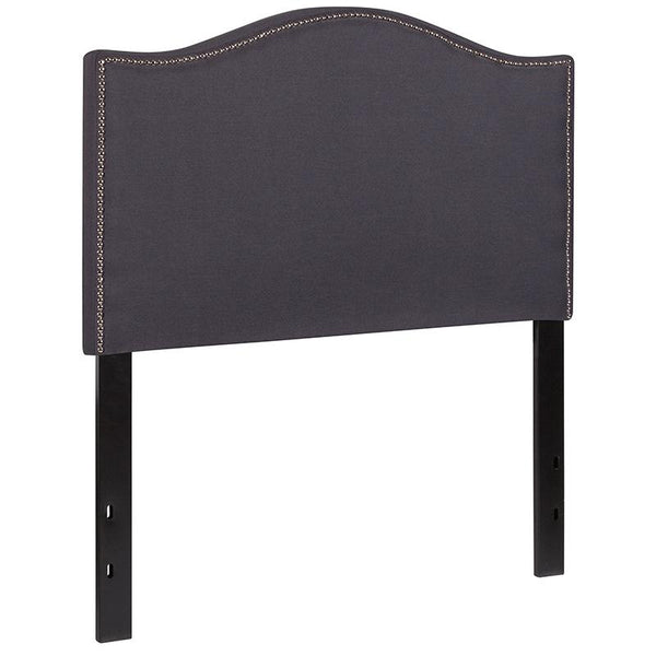 Lexington Upholstered Twin Size Headboard With Accent Nail Trim In Dark Gray Fabric By Flash Furniture | Headboards | Modishstore - 3
