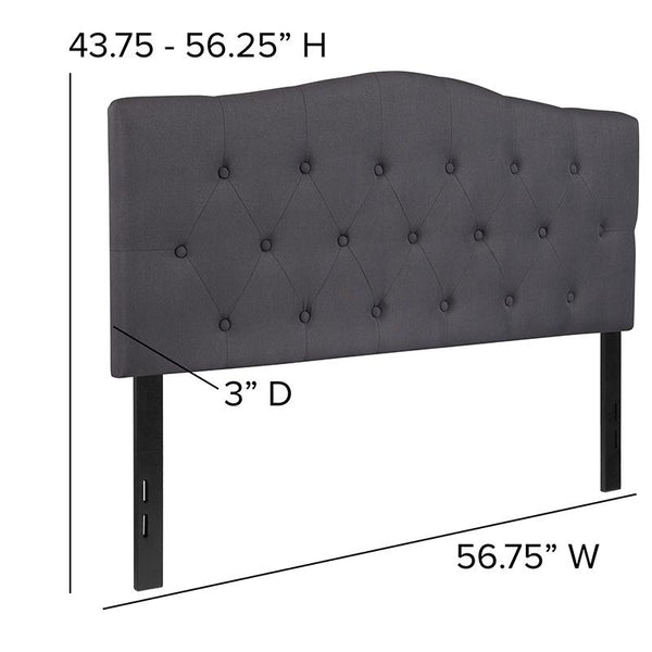 Cambridge Tufted Upholstered Full Size Headboard In Dark Gray Fabric By Flash Furniture | Headboards | Modishstore - 4