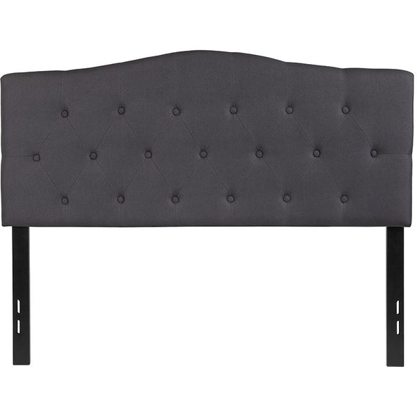 Cambridge Tufted Upholstered Full Size Headboard In Dark Gray Fabric By Flash Furniture | Headboards | Modishstore - 2