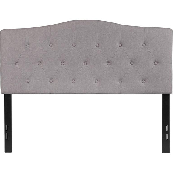 Cambridge Tufted Upholstered Full Size Headboard In Light Gray Fabric By Flash Furniture | Headboards | Modishstore - 2