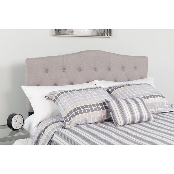 Cambridge Tufted Upholstered Full Size Headboard In Light Gray Fabric By Flash Furniture | Headboards | Modishstore