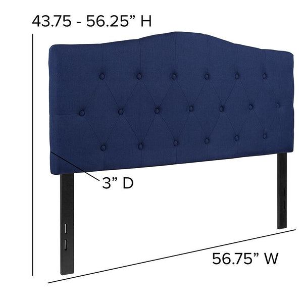 Cambridge Tufted Upholstered Full Size Headboard In Navy Fabric By Flash Furniture | Headboards | Modishstore - 3