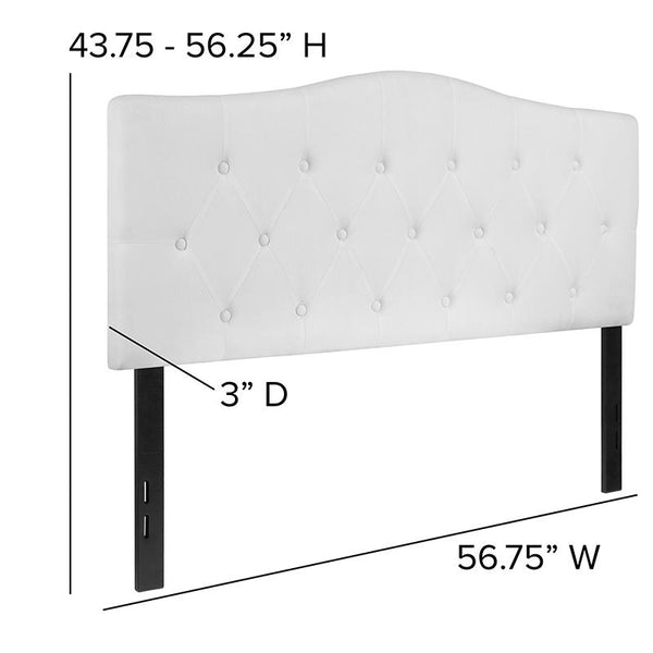 Cambridge Tufted Upholstered Full Size Headboard In White Fabric By Flash Furniture | Headboards | Modishstore - 4
